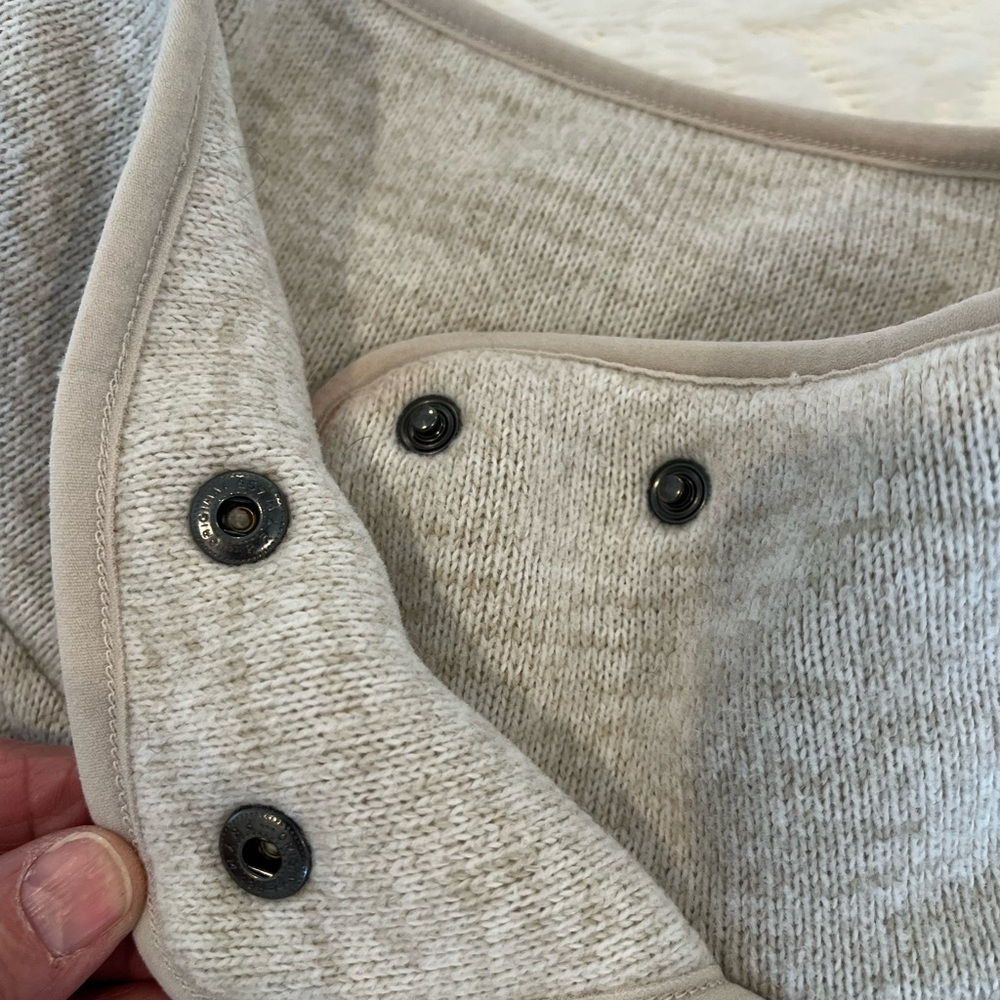 prAna Tri Thermal Threads Women's Tunic Cream Cowl Neck Sweater - Picture 7 of 13